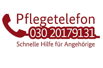 Logo des Pflegetelefons mit Rufnummer