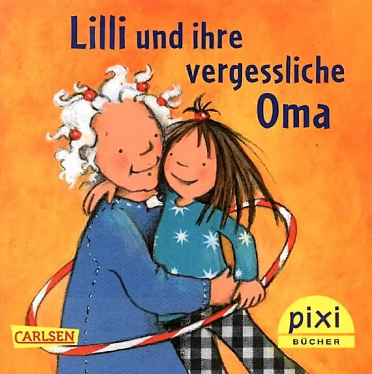 Bild zeigt eine Buchvorderseite, dort sind eine gezeichnete Oma und Enkeltochter abgebildet.
